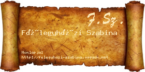 Félegyházi Szabina névjegykártya